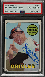 Signed 1969 Topps #550 Brooks Robinson - PSA/DNA
