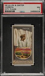 1888 N6 Allen & Ginter "City Flags" Corsica PSA NM 7