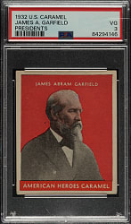 1932 R114 U.S. Caramel "Presidents" James Garfield PSA VG 3