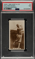 1928 J. Millhoff Co. "Famous Golfers" #2 Walter Hagen PSA NM 7
