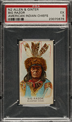 1888 N2 Allen & Ginter "American Indian Chiefs" Big Razor PSA EX 5
