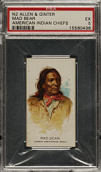 1888 N2 Allen & Ginter "American Indian Chiefs" Mad Bear PSA EX 5