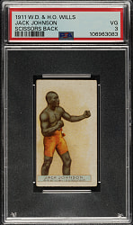 1911 W. D. & H. O. Wills "Boxers" (Scissors Back) Jack Johnson PSA VG 3