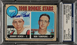 Signed 1968 Topps #247 Johnny Bench Rookie - PSA/DNA