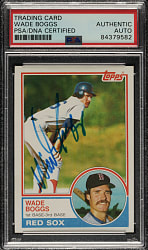 Signed 1983 Topps #498 Wade Boggs Rookie - PSA/DNA