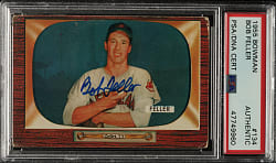 Signed 1955 Bowman #134 Bob Feller - PSA/DNA