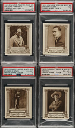 1923 Edwards, Ringer & Bigg Cinema Stars PSA-Graded Partial Set (16/25) Including Charlie Chaplin