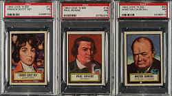1952 Topps "Look 'n See" PSA NM 7 Trio: Francis Scott Key, Paul Revere and Winston Churchill