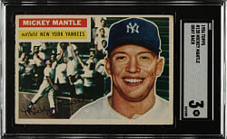 1956 Topps #135 Mickey Mantle Gray Back SGC VG 3