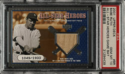 2001 Upper Deck All Star Heroes #ASH-BR Babe Ruth Bat #1,049/1,933 PSA GEM MINT 10