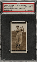 1927 W. A. & A. C. Churchman "Famous Golfers" (Small) #28 Bobby Jones PSA EX-MT 6
