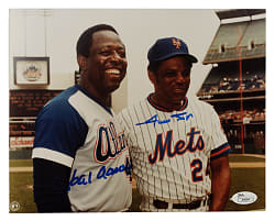 Hank Aaron and Willie Mays Signed Photograph - JSA