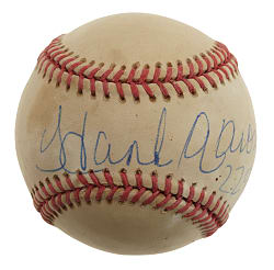 Hank Aaron Single-Signed Baseball with "2297" Inscription - Steiner