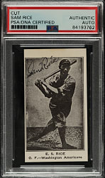 Sam Rice Cut Signature - PSA/DNA