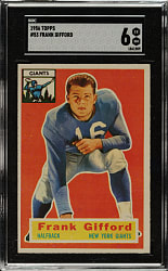 1956 Topps Football #53 Frank Gifford SGC EX/NM 6
