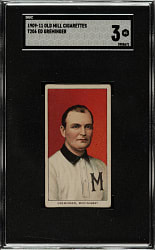 1909-1911 T206 White Border Ed Greminger Southern Leaguer SGC VG 3 - Old Mill Back