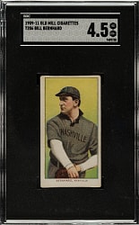 1909-1911 T206 White Border Bill Bernhard Southern Leaguer SGC VG/EX+ 4.5 - Old Mill Back
