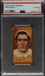 1911 T205 Gold Border Fred Beck PSA VG-EX 4