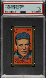 1911 T205 Gold Border Thomas Downey PSA VG+ 3.5