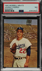1960 Morrell Meats Dodgers Johnny Podres PSA NM 7