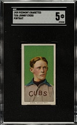 1909-1911 T206 White Border Johnny Evers Portrait SGC EX 5