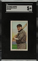 1909-1911 T206 White Border George Mullin with Bat SGC EX 5