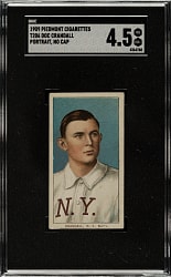 1909-1911 T206 White Border Doc Crandall Portrait, No Cap SGC VG/EX+ 4.5
