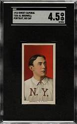 1909-1911 T206 White Border Al Bridwell Portrait No Cap SGC VG/EX+ 4.5