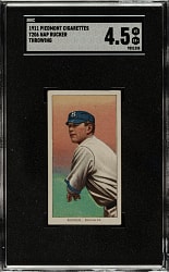 1909-1911 T206 White Border Nap Rucker Throwing SGC VG/EX+ 4.5