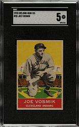 1933 R333 DeLong Gum #20 Joe Vosmik SGC EX 5