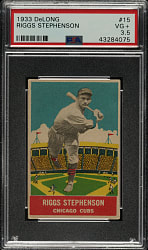 1933 R333 DeLong Gum #15 Riggs Stephenson PSA VG+ 3.5