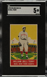 1933 R333 DeLong Gum #4 Bill Terry SGC EX 5