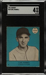 1941 R324 Goudey #20 Carl Hubbell SGC VG/EX 4 - Blue Background