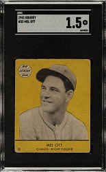 1941 R324 Goudey #33 Mel Ott SGC FAIR 1.5 - Yellow Background