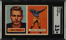 1957 Topps Football #119 Bart Starr Rookie SGC VG+ 3.5