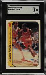 1986-1987 Fleer Basketball Sticker #8 Michael Jordan Rookie SGC NM 7