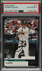 Signed 2004 Leaf #77 Ichiro Suzuki - PSA/DNA