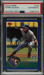 Signed 2003 Topps #100 Ichiro Suzuki - PSA/DNA