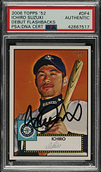 Signed 2006 Topps '52 Rookies Debut Flashbacks #DF4  Ichiro Suzuki - PSA/DNA