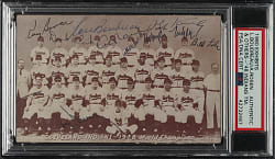 Signed 1947-1966 Exhibits 1948 Cleveland Indians Team with Nine Signatures - PSA/DNA