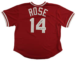 Pete Rose Signed Cincinnati Reds Jersey with "Hit King" Inscription