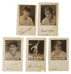 1940 R335 Play Ball Collection (5) Including One Signed Cards and Four Cut Signatures