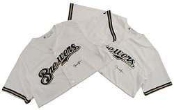 Rollie Fingers Signed Milwaukee Brewers Jersey Pair