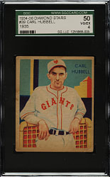1934-1936 R327 Diamond Stars #39 Carl Hubbell SGC VG/EX 50