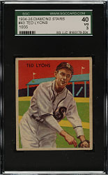 1934-1936 R327 Diamond Stars #43 Ted Lyons SGC VG 40
