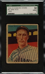 1934-1936 R327 Diamond Stars #32 Sam Rice SGC GOOD 30