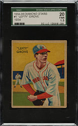 1934-1936 R327 Diamond Stars #1 Lefty Grove (1935 Green Back) SGC FAIR 20