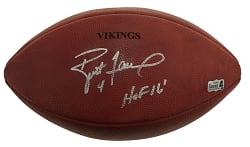 Brett Farve Signed Football with "HOF 16'" Inscription