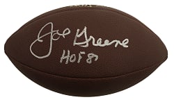 Joe Greene Signed Football with "HOF 87'" Inscription