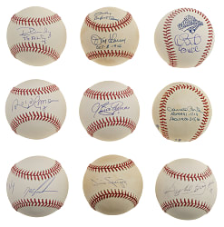Hall of Fame and Stars Single-Signed Baseball Collection (9) - PSA/DNA, Beckett and JSA